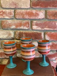 Vintage Striped Southeastern Pottery Stems