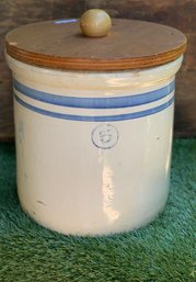 Vintage Stoneware Crock With Lid #5