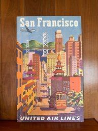 Vintage ORIGINAL 1950's United Airlines Advertisement Poster - SAN FRANCISCO