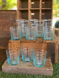Vintage Turquoise Ribbed Glasses (nWT)