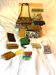 Lot Of Vintage Small Purses And Leather Wallets