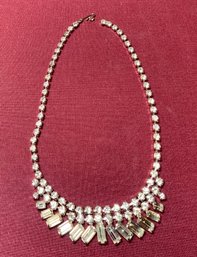Vintage Baguette  Rhinestone Necklace By GALE