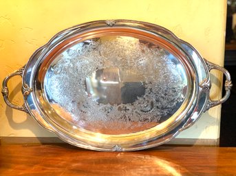 Beautiful Vintage Serving Silverplate Oval Tray