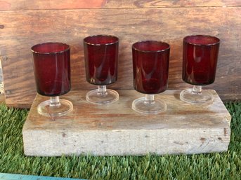 Vintage Short Red  Wine Glasses