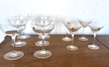 Vintage Fine Crystal Mini Martini & Wine Glasses By OHARA