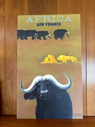 Vintage ORIGINAL 1950's Airline Advertisement Poster - Air France - Africa
