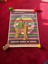 Vintage Original 1960's Tourism Travel Poster  - Mexico