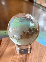 Mini Etched Art Glass Globe