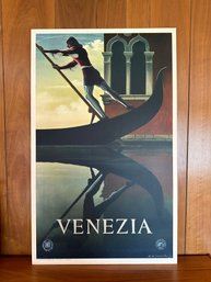 Vintage ORIGINAL 1951 Travel Advertisement Poster - Venezia By A.M. Cassandre