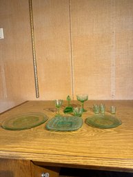 Vintage Uranium Green Glass Lot