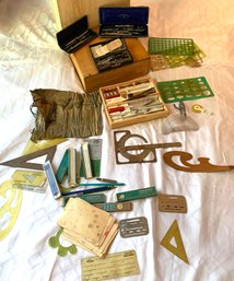 Antique And Vintage Drafting Kits & Stencils