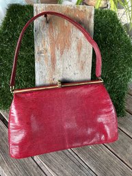 Vintage Red Reptile Leather Purse