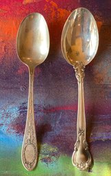 Two STERLING SILVER  Serving Spoons - One Marked Gorham Sterling