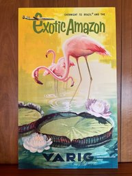 Vintage ORIGINAL 1954 Airline Advertisement Poster - Varig - Exotic Amazon
