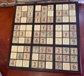 Vintage Suduko Board Game In Wooden Base