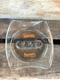 Vintage HARRAHs Glass Ashtray