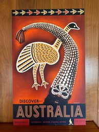 Vintage ORIGINAL 1950's Airline Advertisement Poster - Australia