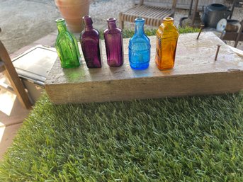 Vintage Beautiful Lot Of Rare And Collectible Colored Bitters Bottles