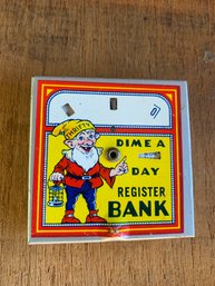 Vintage Tin Litho Dime-A-day Thrifty Dime Bank