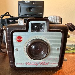 Vintage Cameras -one Is A  Kodak Brownie Holiday Flash