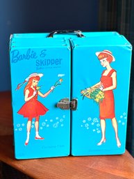 1964 Vintage BARBIE & SKIPPER Blue Double Doll Case