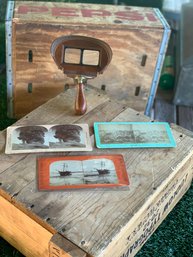 Antique Stereoscope Viewer And Cards
