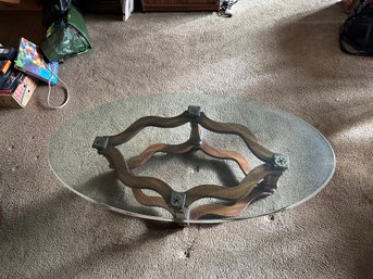 Vintage Gordon's Furniture Coffee Table With Thick Glass Top