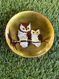 Vintage Enamel Owl Plate