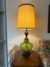 Vintage MCM Green Glass Lamp