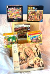 Lot If Vintage Puzzles - Marilyn Monroe, SpongeBob & More