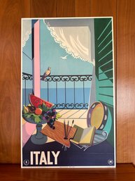 Vintage ORIGINAL 1955 Travel Advertisement Poster - Italy