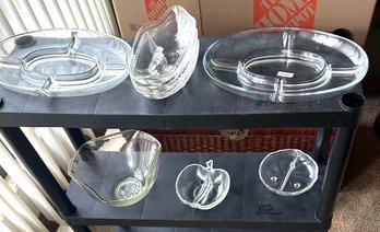 Vintage Clear Glass Serving Trays