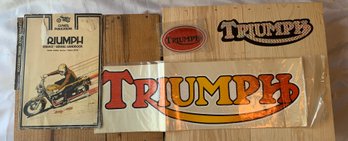 Vintage TRIUMPH Stickers And Advertisement