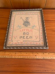 Antique Framed Embroidered Little Bo Peep Piece