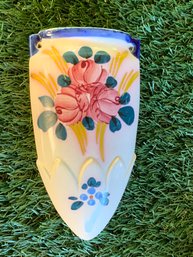 Beautiful Vintage Ceramic Floral Wall Sconce Vase