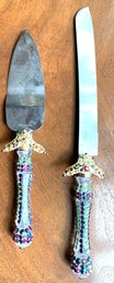Vintage Jeweled Cake Knife & Server