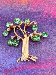 Vintage Kenneth Jay Lane  Tree Of Life Jeweled Pin
