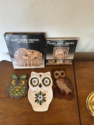 Vintage Trivets & Owl Items