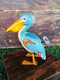 Vintage J. Chein Wind-Up Tin Litho Pelican