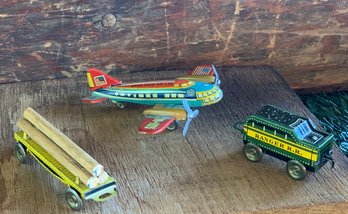Random Lot Of  Vintage Tin Litho N-105 Airplane And Ranger Track