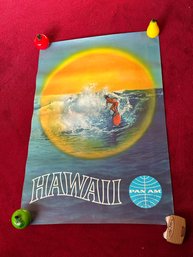 Vintage Original 1960's Travel Poster  Hawaii - PAN AM