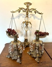 Vintage Gold Baroque Styled Scale Candle Holders Decorative Set