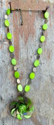 Fun And Festive Lime Green Necklace