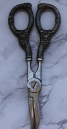 Antique Art Nouveau Made In Italy Sterling Silver Handles Grape Shears