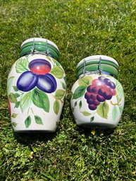 Vintage Ceramic Floral Pattern Containers