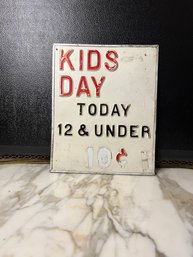Vintage Carnival 'KID's DAY' Metal Sign