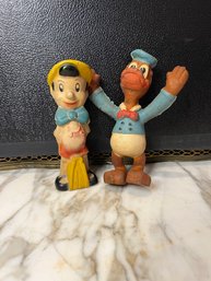 Vintage 1930's Donald Duck And Pinocchio By E. Berling Latex Prod Co.