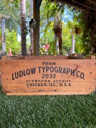 Vintage Ludlow Typograph Co. Wood Crate