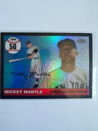 2006 Topps Chrome Home Run History MICKEY MANTLE Black Refractor 044/200 Baseball Card (M1)