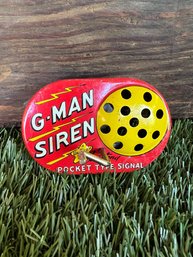 Vintage Walt Reach Courtland Tin Litho 'G Man Siren'